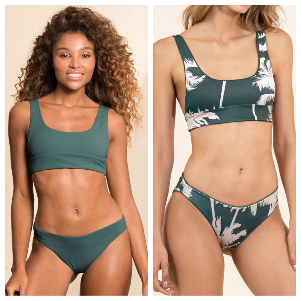 Maaji Eucalyptus Rib Sublimity Classic High Leg Bottoms Green